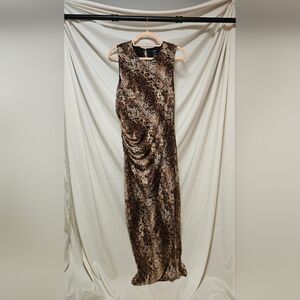 Forever 21 Leopard Print Maxi Dress - Brown and Black